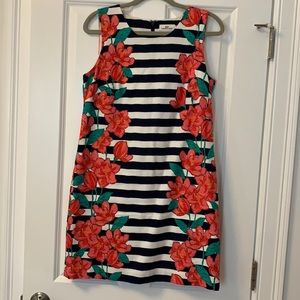 Vineyard Vines Shift Dress 6 Floral Stripe Print